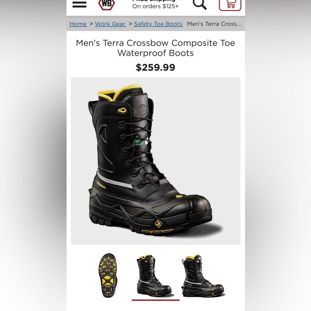 Work boots 
Men’s Terra Composite Toe Waterproof Boots 
Like new
